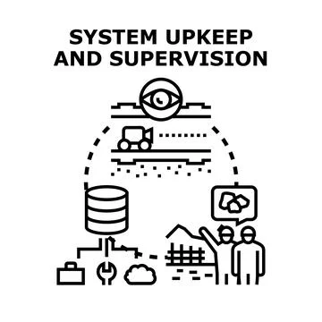 Optimizing system upkeep with diligent supervision and data management Illustrazione stock