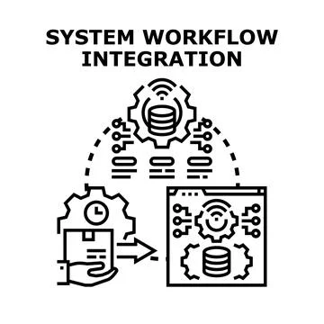 Optimizing system workflow integration through process automation Stock Illustration
