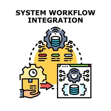 Optimizing system workflow integration through process automation Stock Illustration