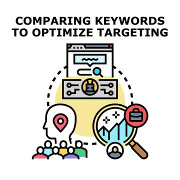 Optimizing targeting by comparing keywords and audience data Stock Illustration