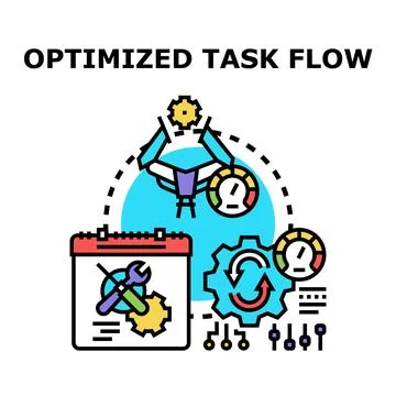 Optimizing task flow and process automation concept Stock Illustration