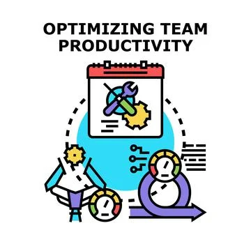 Optimizing team productivity for business process improvement 스톡 일러스트