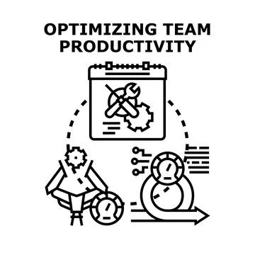 Optimizing team productivity for business process improvement Ilustração Stock