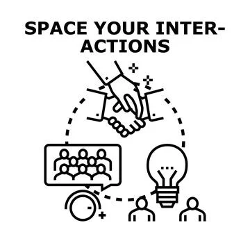 Optimizing teamwork and interaction spacing concept vector Stock Illustration