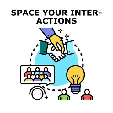 Optimizing teamwork and interaction spacing concept vector Stock Illustration