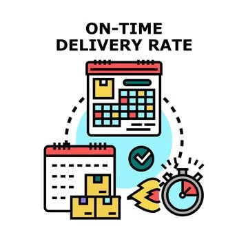 Optimizing on time delivery rate logistics performance monitoring Stock Illustration