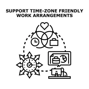 Optimizing time zone friendly remote work arrangements イラスト素材
