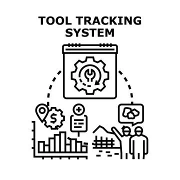 Optimizing tool tracking system for construction management Stock Illustration