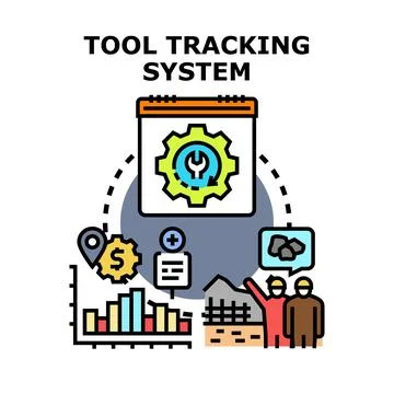 Optimizing tool tracking system for construction management Stock Illustration