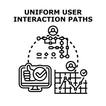Optimizing uniform user interaction paths and digital experience Stock Illustration