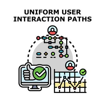 Optimizing uniform user interaction paths and digital experience Stock Illustration