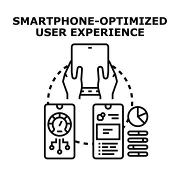 Optimizing user experience for mobile device applications Illustrazione stock