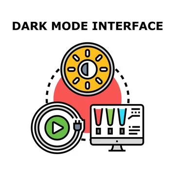 Optimizing user interface with dark mode concept Stock Illustration