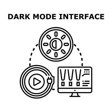 Optimizing user interface with dark mode concept Stock Illustration