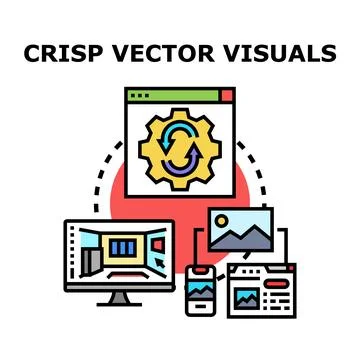 Optimizing vector visuals across different devices concept Stock Illustration