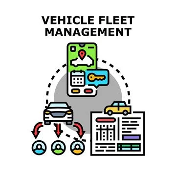 Optimizing vehicle fleet management with digital solutions Stock Illustration