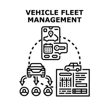 Optimizing vehicle fleet management with digital solutions Illustrazione stock