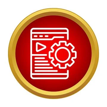 Optimizing video content for web page settings icon Stockillustratie