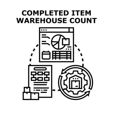 Optimizing warehouse inventory count process management concept Stock Illustration