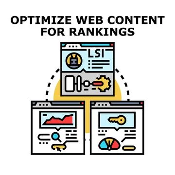 Optimizing web content for search engine rankings Stock Illustration