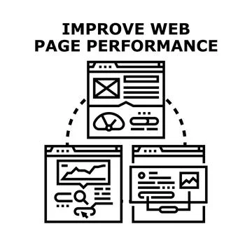 Optimizing web page performance developing internet speed Illustrazione stock
