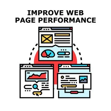 Optimizing web page performance developing internet speed 스톡 일러스트