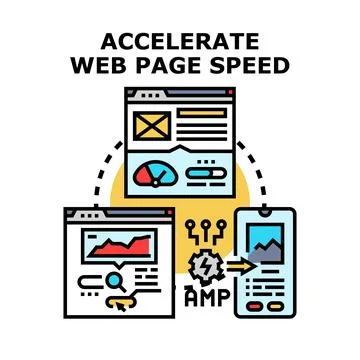 Optimizing web page speed for faster mobile browsing Stock Illustration