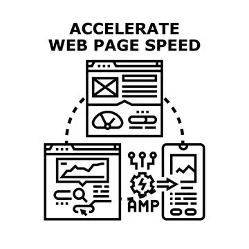 Optimizing web page speed for faster mobile browsing 库存插图