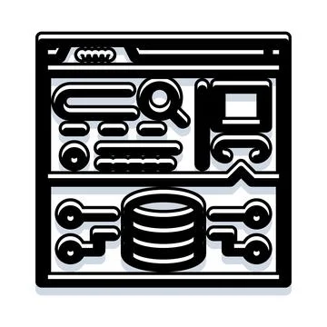 Optimizing website architecture and data storage connectivity Ilustración de archivo