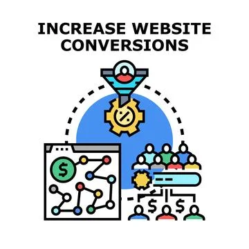 Optimizing website conversions for digital marketing success Stock Illustration