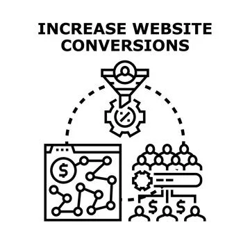 Optimizing website conversions for digital marketing success Stock Illustration