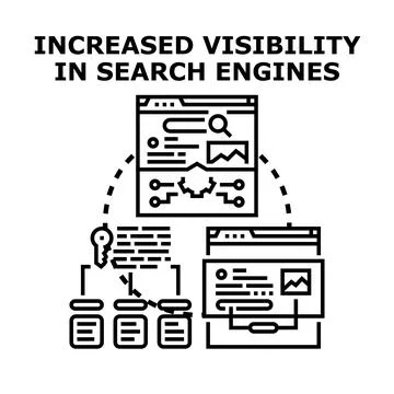Optimizing website for increased search engine visibility Stock Illustration