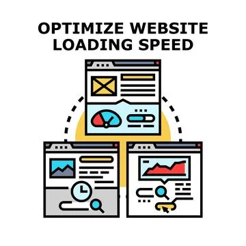 Optimizing website loading speed and performance concept 스톡 일러스트