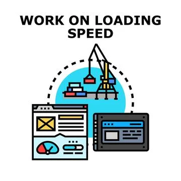 Optimizing website loading speed for fast user experience Stock Illustration
