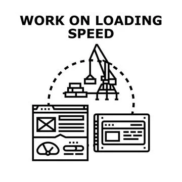 Optimizing website loading speed for fast user experience Stock Illustration