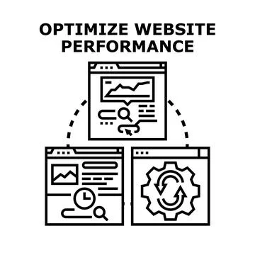 Optimizing website performance and analyzing digital data concept Stock Illustration