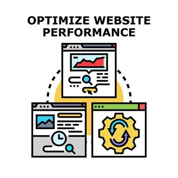 Optimizing website performance and analyzing digital data concept Stock Illustration