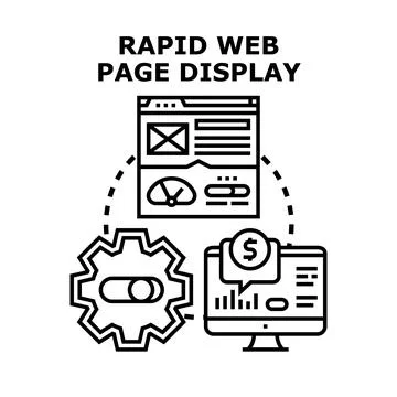 Optimizing website performance for rapid web page loading Stock Illustration