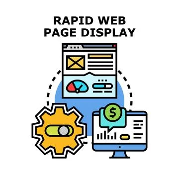 Optimizing website performance for rapid web page loading Stock Illustration