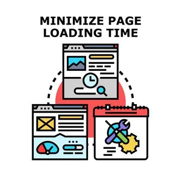 Optimizing website performance reducing page loading time イラスト素材