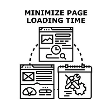 Optimizing website performance reducing page loading time Stockillustratie