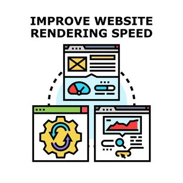Optimizing website rendering speed for improved user experience Stock Illustration