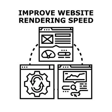 Optimizing website rendering speed for improved user experience Stock Illustration