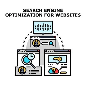 Optimizing website search engine performance with digital marketing Stock Illustration