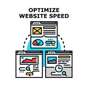 Optimizing website speed for online performance and user experience Stockillustratie