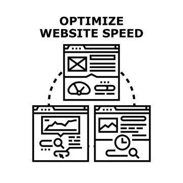 Optimizing website speed for online performance and user experience Stock Illustration