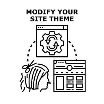 Optimizing website theme customizing and design process Stock Illustration