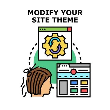 Optimizing website theme customizing and design process Stock Illustration