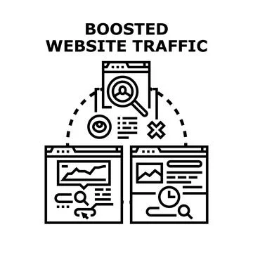 Optimizing website traffic and digital marketing strategy Stock Illustration
