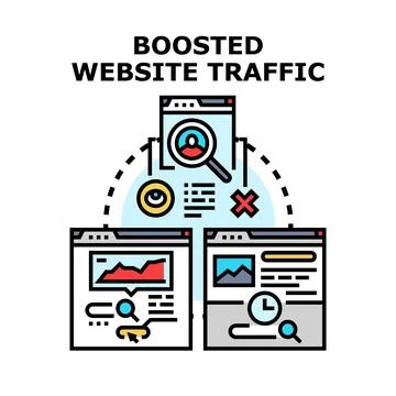 Optimizing website traffic and digital marketing strategy Stock Illustration